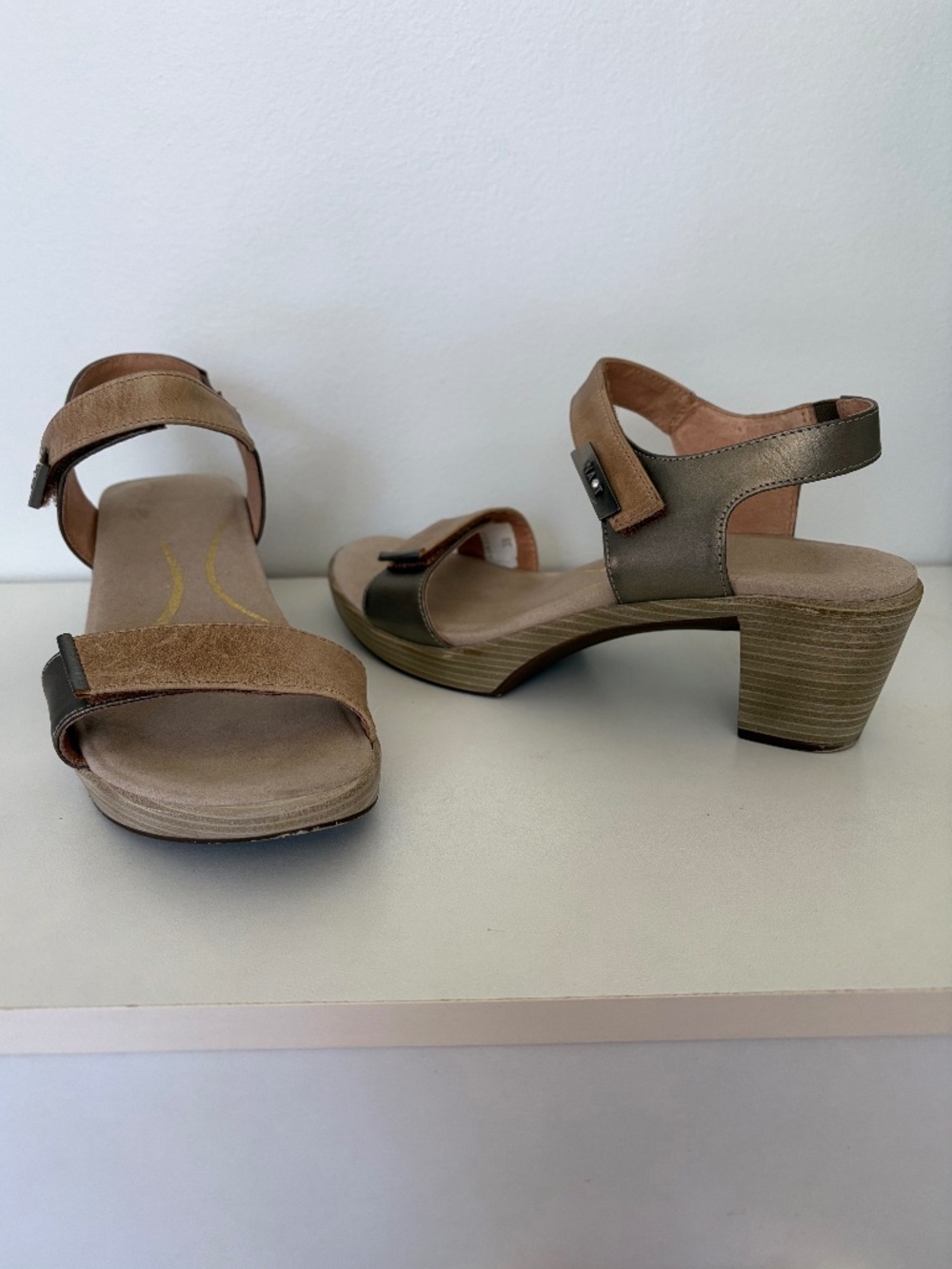 Beige / Pewter NAOT Intact Double Strap Sandals 7 38